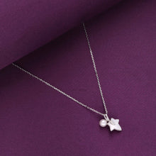  Sterling Silver Maple Leaf & Pearl Drop Necklace