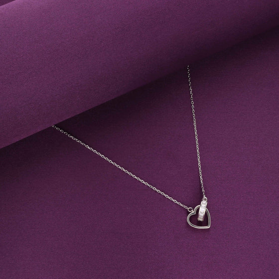 Sterling Silver Entwined Hearts Necklace