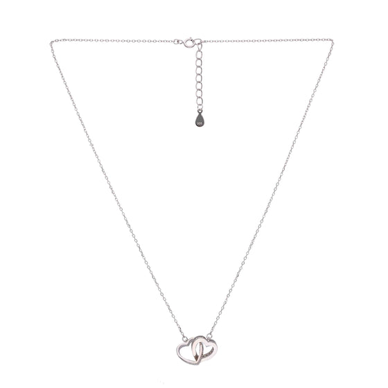 Sterling Silver Entwined Hearts Necklace