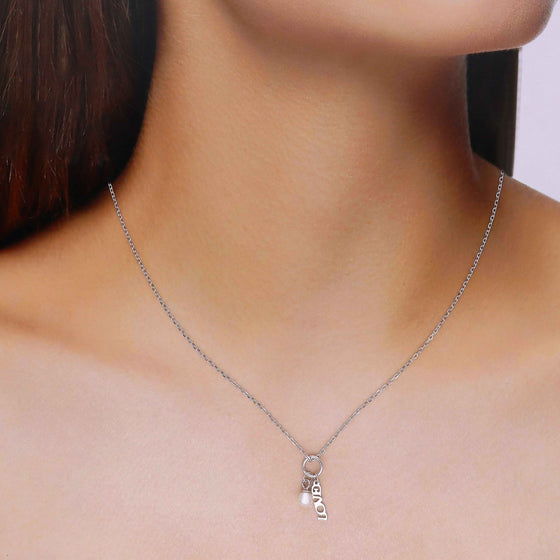 Sterling Silver Love Charm Necklace