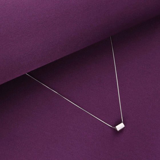 Sterling Silver Minimalist Silver Circular Pendant Necklace