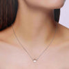 Sterling Silver Minimalist Silver Circular Pendant Necklace