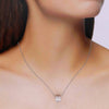 Sterling Silver Zircon Studded Circular Pendant Necklace