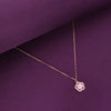 Sterling Silver Pink Zircon Floral Necklace