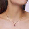 Sterling Silver Pink Zircon Floral Necklace