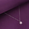 Sterling Silver Pink Zircon Floral Necklace