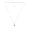 Sterling Silver Pink Zircon Floral Necklace