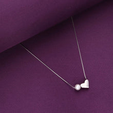  Sterling Silver Chic Heart & Pearl Necklace