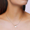 Sterling Silver Chic Heart & Pearl Necklace