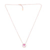 Sterling Silver Pink Zircon Heart Necklace