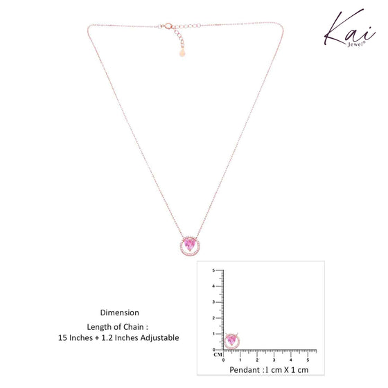 Sterling Silver Pink Zircon Heart Necklace