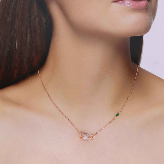 ROSE OF LOVE CASUAL SILVER CHAIN NECKLACE