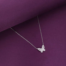  Sterling Silver Pearl Encrusted Butterfly Necklace