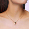 Sterling Silver Pearl & Solitaire Drop Necklace