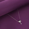 Sterling Silver Pearl & Solitaire Drop Necklace