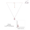 Sterling Silver Rose Gold Princess Cut Zircon Studded Necklace