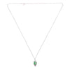 GREEN STYLISH LEAF SILVER CASUAL NECKLACE