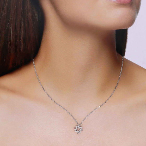 Sterling Silver Elegant Square Necklace