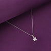 Sterling Silver Zircon Floral Necklace