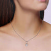 Sterling Silver Zircon Floral Necklace