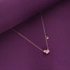 Sterling Silver Pink Emerald Cut Floral Necklace