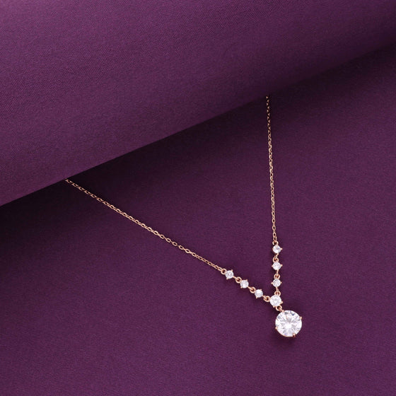 Sterling Silver Stunning Solitaire Necklace