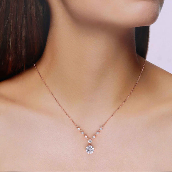 Sterling Silver Stunning Solitaire Necklace