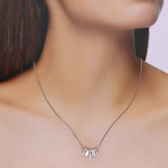 Radiant Sterling Silver Crystal Necklace