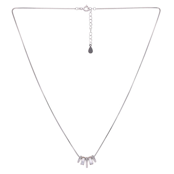 Radiant Sterling Silver Crystal Necklace