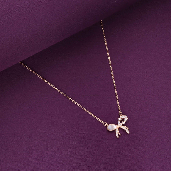 Sterling Silver Chic Bow Necklace