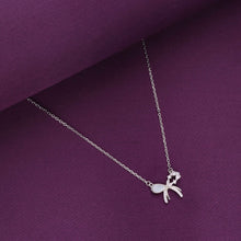  Sterling Silver Chic Bow Necklace