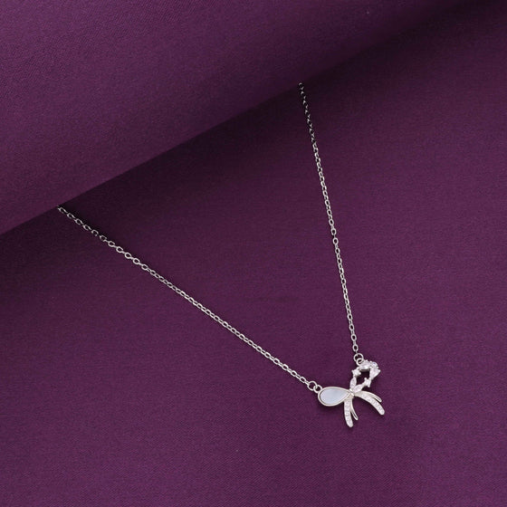 Sterling Silver Chic Bow Necklace