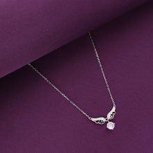  Sterling Silver Butterfly with Solitaire Drop Necklace