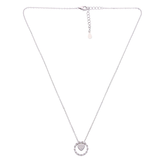 ENCIRCLED HEART CASUAL SILVER NECKLACE