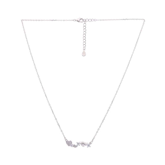 Sterling Silver String of Heart Necklace