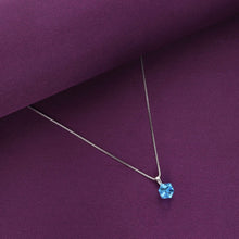  Sterling Silver Shiny Light Blue Necklace