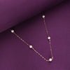 Sterling Silver Simple Pearl Link Chain Necklace