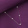 Sterling Silver Simple Pearl Link Chain Necklace