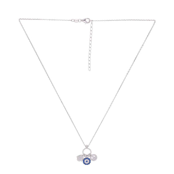 Sterling Silver Evil Eye Charm Necklace