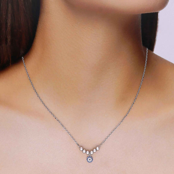 Sterling Silver Casual Evil Eye Necklace