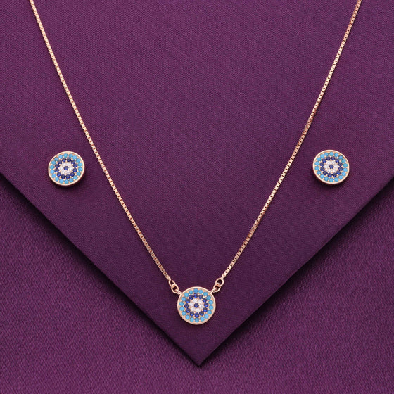 Sterling Silver Chic Evil Eye Necklace Set