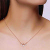 Sterling Silver Rose Gold Crown Heart Necklace