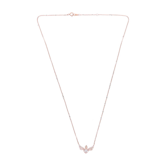 Sterling Silver Rose Gold Crown Heart Necklace