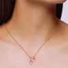 Sterling Silver Rose Gold Twin Heart Necklace