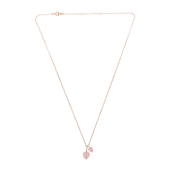 Sterling Silver Rose Gold Twin Heart Necklace