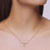 Sterling Lavender Zircon Studded Bow Necklace