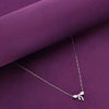 Sterling Lavender Zircon Studded Bow Necklace