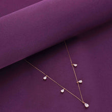  Sterling Rose Gold Zircon Drop Necklace