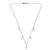 Sterling Rose Gold Zircon Drop Necklace