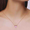 Sterling Pink Love Heart Necklace